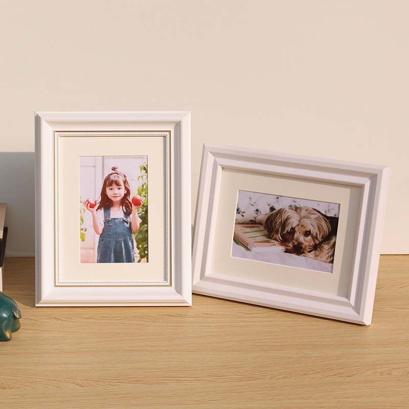 Minimalist white photo frame swing table 6 7 8 inch creative pendulum piece A4a3 hanging wall child wash photo made into frame custom