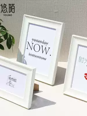 Simple pure white photo frame setting 7 seven inch 6 8 10 inch A4 modern photo frame creative children's picture frame hanging wall