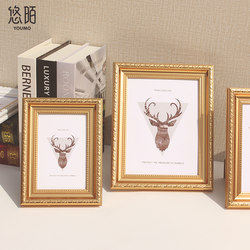Golden Photo Frame Life Photo Stage 5 6 7 8 10inch Picture Frame Wall Hanging A4 Washable Photo Made into Photo Frame