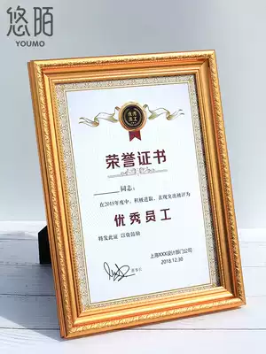 Golden Buddha photo frame framed a4 frame setting frame certificate frame A3 business license frame hanging wall image frame customized
