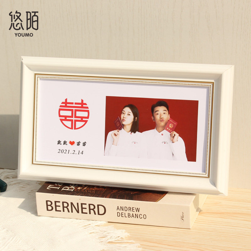 Simple marriage registration photo 6 inch frame for couples to obtain a wedding dress wash photo made 7 8 inch frame