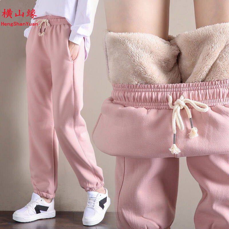 The new lamb - fluff sweater sweaters female Han edition relaxed wear casual cotton trousers