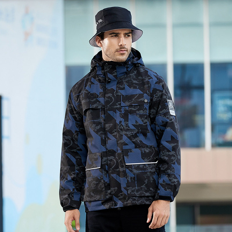 Outdoor camouflate submachine clothes men's three-in-one detachable two-piece set winter plus suede thickened mountaineering jacket woman