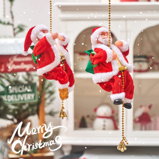 Santa claus climbing rope wall hanging decoration
