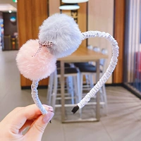 Синий розовый маленький шарик тонкий обруч для волос