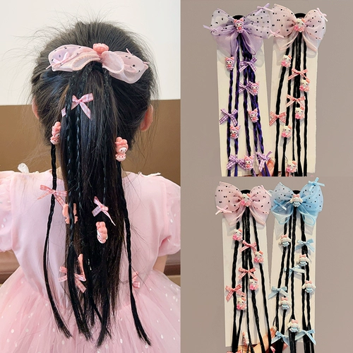 Детский парик с косичкой, боксерский безвредный хвостик, резинка для волос, не повреждает волосы