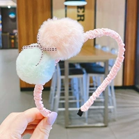 Зеленый розовый маленький шарик тонкий обруч для волос