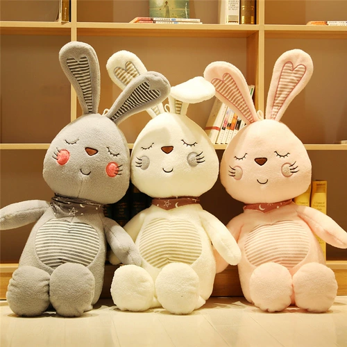 Милый плюшевый кролик, игрушка, тряпичная кукла для сна, большая подушка для обнимания, белый кролик