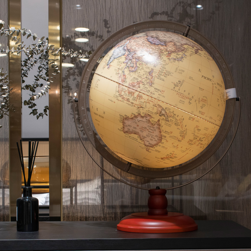 funglobe globe 43cm Taiwan manufacturing large universal large number office home swing decoration 3d Cubic relief high definition table lamp general manager's office meeting opening gift