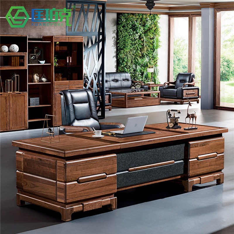 New Chinese full solid wood Boss desk Nordic Hyundai President's desk Chairman's office Grand Bandai table