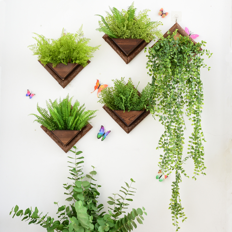 Simulation Plant Background Wall Decoration Living Room Balcony Wall Decoration Hanging Accessories Creative Home Wall Wall-mounted Flowerpots
