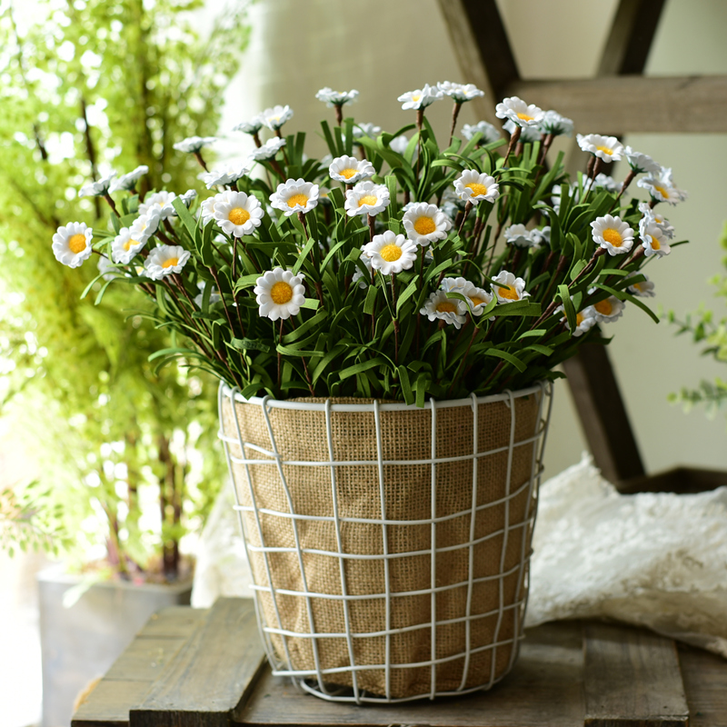 Remembrance of the garden house Residence Ornament Daisy Emulation Flower Suit Fake Flowers handcrafted Dried Flower living Living Room Furnishing Decoration