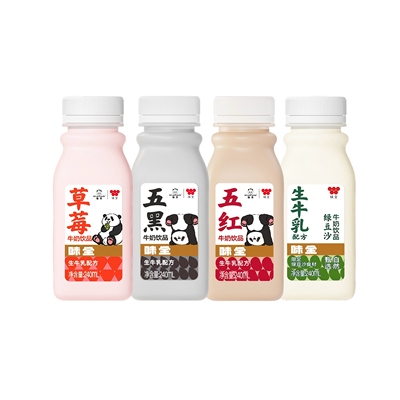【任选10件包邮】味全风味牛奶饮品240ml*1瓶 草莓五黑五红绿豆沙