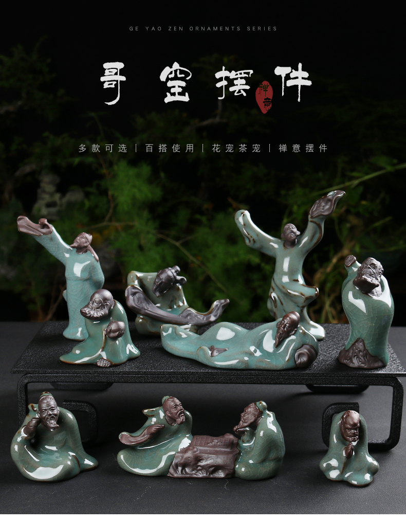 Creative home furnishing articles to restore ancient ways young monk brother ceramic up man tea pet take spoil water machine accessories diy car