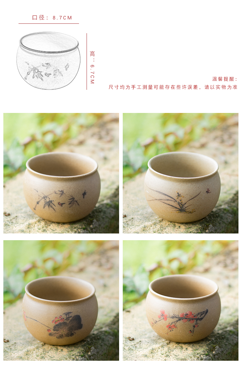 Manual biscuit firing coarse pottery breathable fleshy flowerpot contracted ceramic flowerpot zen classical joker flower implement creative combination