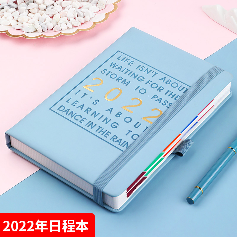 2022 Schedule One Day One Page Daily Weekly Plan Book Self-discipline Punch Form Journal Work Log Efficiency Manual Book Sub-Calendar Notepad Time Management Handbook Notebook Customization