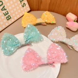 Блестки для ногтей с бантиком, детский аксессуар для волос, детская заколка для волос, детские безвредные шпильки для волос для принцессы, в западном стиле