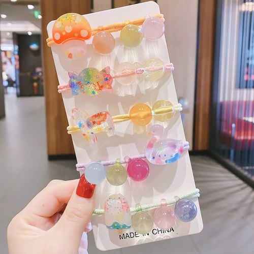 Детская мультяшная безвредная резинка для волос, аксессуар для волос, не повреждает волосы