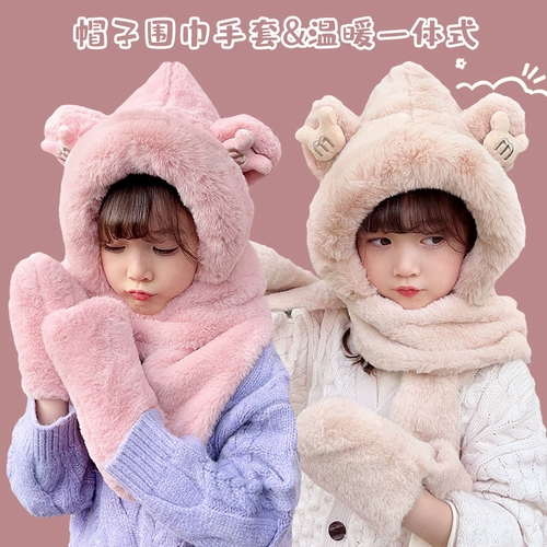 Детская шапка, шарф, демисезонные удерживающие тепло перчатки подходит для мужчин и женщин