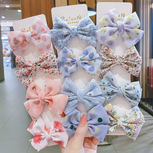 Детская милая заколка для волос с бантиком, челка, аксессуар для волос для принцессы, безвредные шпильки для волос