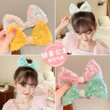 Блестки для ногтей с бантиком, детский аксессуар для волос, детская заколка для волос, детские безвредные шпильки для волос для принцессы, в западном стиле