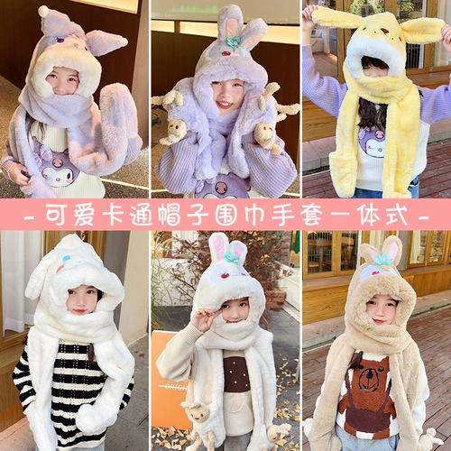 Детская шапка, шарф, демисезонные удерживающие тепло перчатки подходит для мужчин и женщин