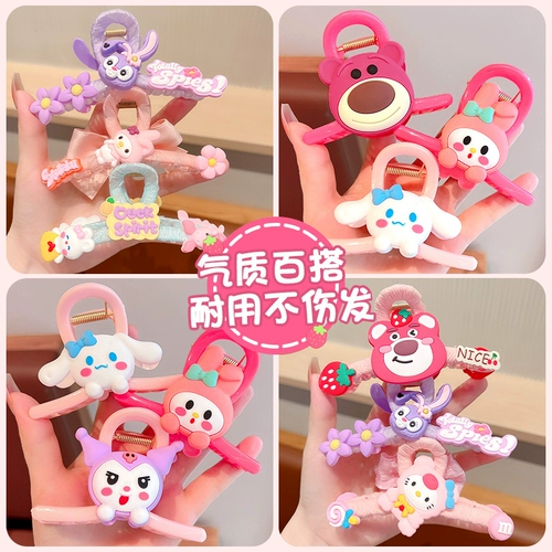 Детская заколка-крабик, милая клубника, безвредная заколка для волос, акула, аксессуар для волос, не повреждает волосы, коллекция 2023