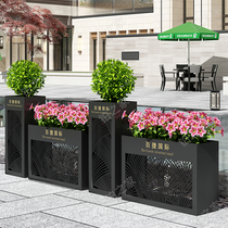 Outdoor wrought iron flower box combination courtyard outdoor commercial street sales department coffee shop restaurant entrance outside the flower bed