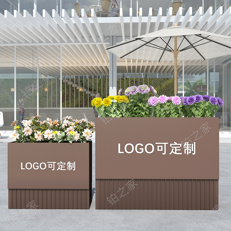 Commercial Street Fitness Building Flower Barrier Fence Cutting Box Outdoor Iron Flower Box Combination
