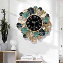 European wall clock Living room fashion household watch Atmospheric silent light luxury clock Bedroom wall hanging creative art hanging watch