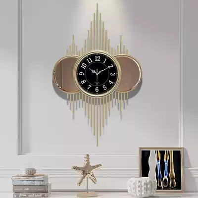 American wall clock household modern light luxury wall clock Personality art fashion atmosphere living room clock decoration silent watch