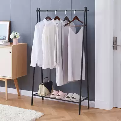Drying rack simple bedroom hanger floor-to-ceiling household double-pole clothes rack simple Nordic coat rack