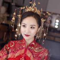 2020 new Queen wedding Phoenix Crown luxury show headdress Chinese bride atmosphere tassel show headdress