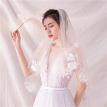 Wedding veil female bride head yarn headdress Super fairy short Net red photo Mori retro new Korean wedding ceremony