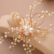 Bride wedding headdress 2020 Japanese and Korean New Golden Fairy hairclip simple edge clip wedding dress wedding accessories