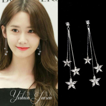 Long tassel earrings female Korean temperament 2019 new earrings sterling silver earrings simple star Net red ear jewelry