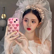 2022 new bridal headwear crystal woven flowers hairpin engagement hair stirrup minimalist headgear Press Hair Accessories