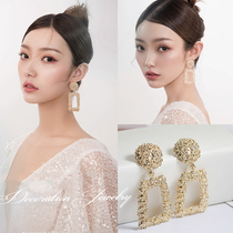 Bride popular advanced sense exaggerated big earrings female European and American temperament earrings niche earrings niche 2019 New Tide earrings