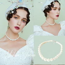 2019 new European and American vintage pearl necklace bridal accessories French court elegant Baroque style wild