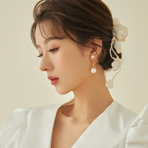New Pearl Earrings South Korea Trend Design Sense Temperament Brief Advanced Sensation Light Lavish Bride Wedding Wedding Dresses Earrings