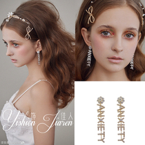 European and American style exaggerated diamond earrings 2019 New Tide temperament Net red long luxury advanced feel earrings women