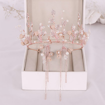 Crown female 18th birthday Super fairy bride headdress Baroque Korean wedding crown female simple atmosphere Princess