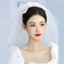 2022 New Bridal Headwear Retro Temperament Port Wind Super Fairy Advanced Wedding Photo Write Real Wedding Dresses Accessories Fairy Beauty