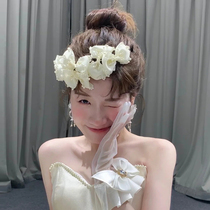 New bride ultra-sensual ensemble wedding flower ring headwear wedding dresses accessories Xianmei ornament photo retro hair accessories advanced