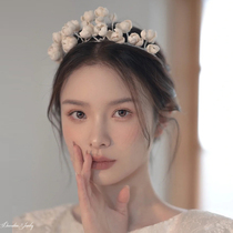 2022 new bridal floral supercine headwear minimalist atmosphere hair stirrups suit retro hair accessories wedding dress accessories