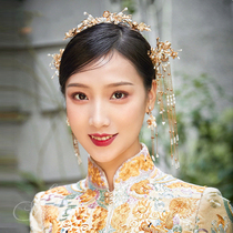 2019 New Chinese style Xiuhe headdress atmospheric costume toast bridal hair accessories wedding step shake tassel with ornaments