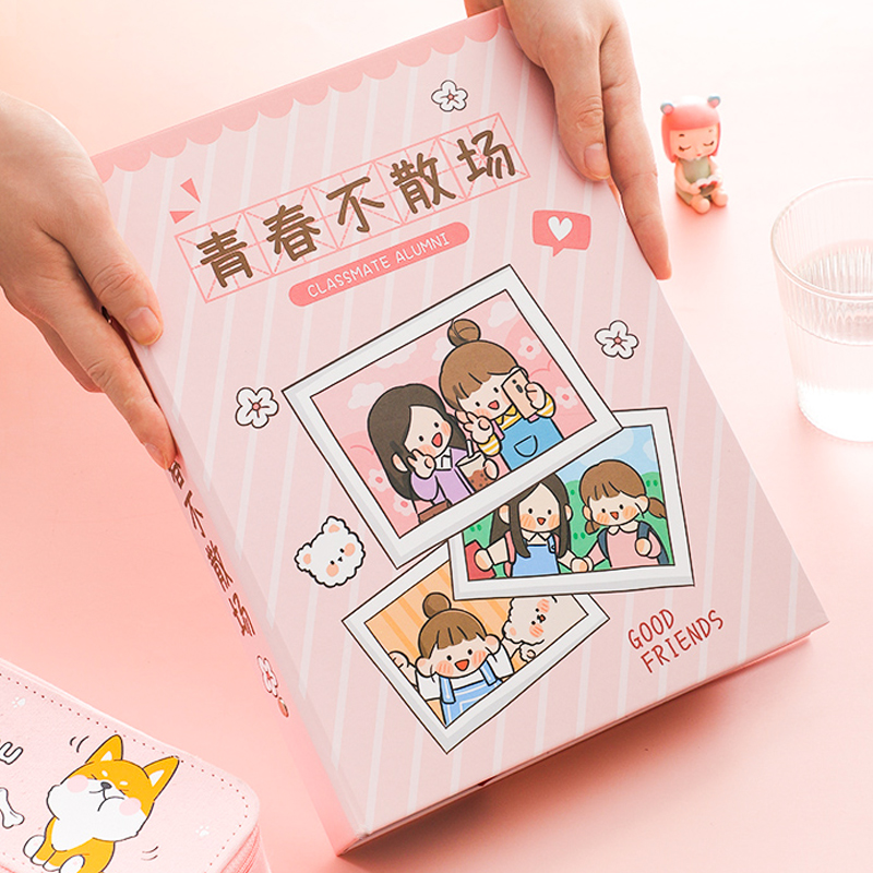 Classmate Record Graduation Commemorative Book Girl Cute Sixth Grade Internet Celebrity Classmate Record Memorial Book Female Ins Wind Day System Handbook Type Elementary School Junior High School Boys Graduation Season Elementary School Loose-Leaf Book GuestBook