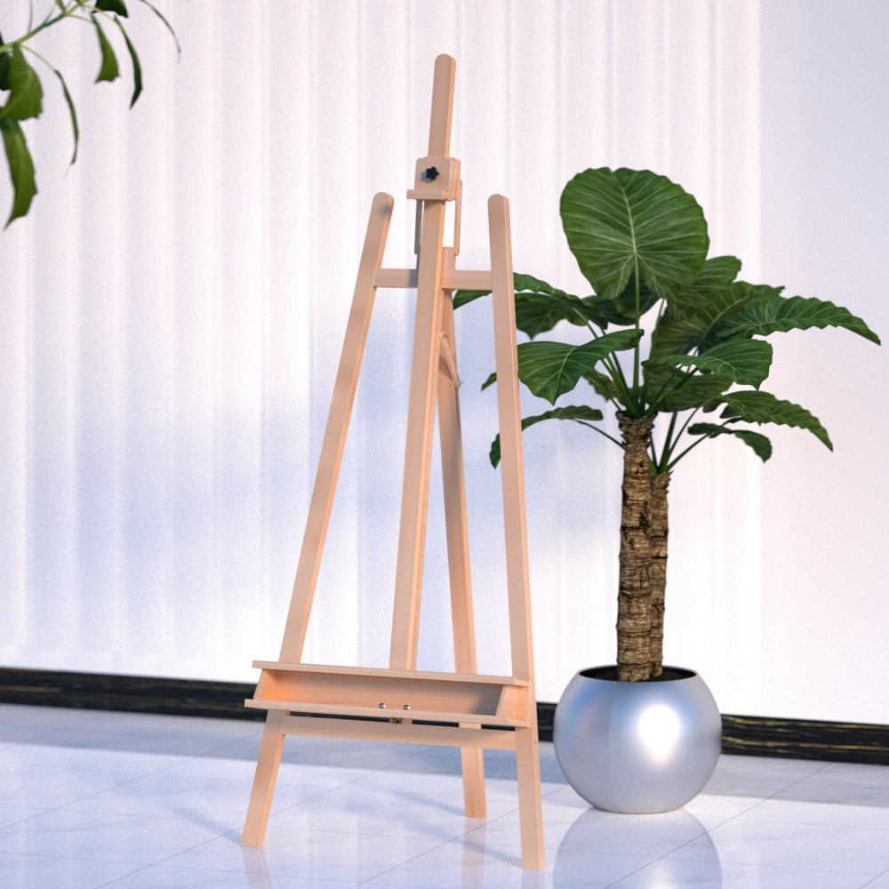 Beech wood easel can be tilted forward easel lift folding easel bracket walnut oil painting rack solid wood painting gouache easel advertising real estate display painting rack KT board display shelf