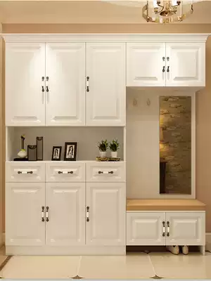 Customized simple modern shoe cabinet 2021 new home door small apartment seat bench integrated European style porch cabinet