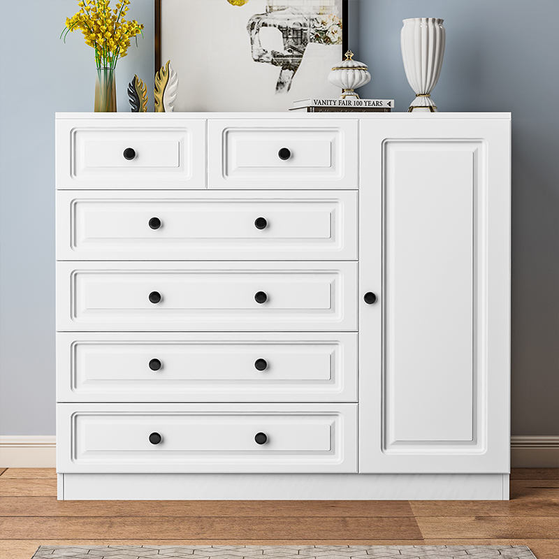 Customized five-bucket cabinet minimal modern locker bedroom drawer type multi-function collection cabinet with door six-five bucket cupboard